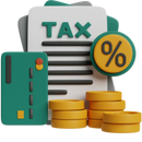 An illustrated icon representing tariffs and tax rates