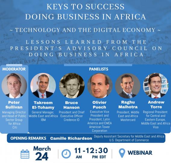 Flyer for Webinar on Keys to Success Doing Business in Africa in Technology and Digital Economy