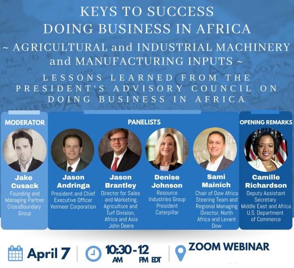 Flyer for Webinar on Keys to Success Doing Business in Africa