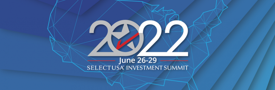 2022 Selectusa Investment Summit logo over an outline of the continental U.S.