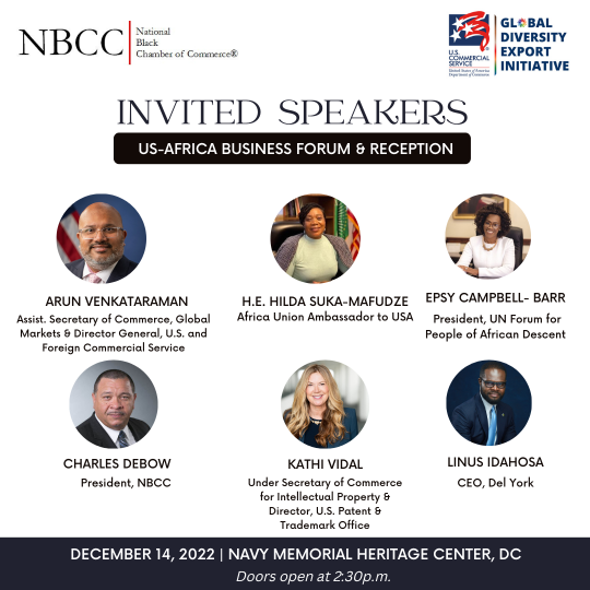 Speaker images for NBCC US-Africa Business Forum and Networking Reception
