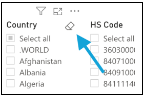aerospace data slicer showing how to reset by clicking on the erasure icon