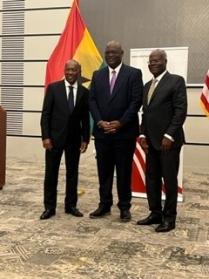 Mayor Turner with Ghana's Trade Minister and AmCham Executive Director 
